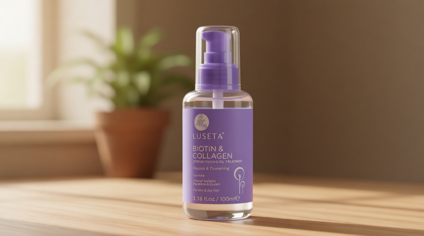 L LUSETA Biotin Hair Growth Serum with Collagen, Hair Oil for Thin and Damage Hair Growth Oil, Biotin growth serum for Frizzy & Damaged hair, Thickening and Healthier Scalp for Men & Women 3.38 Fl Oz