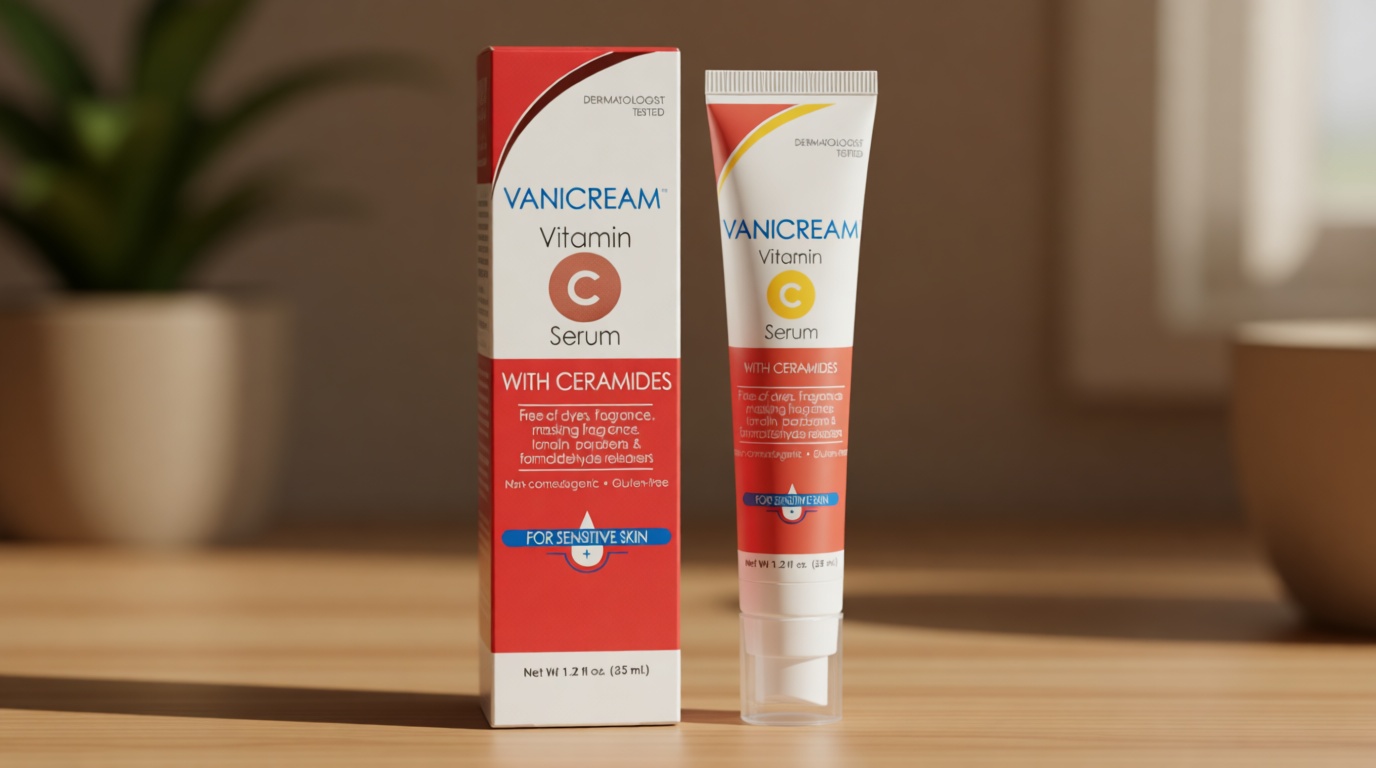 Vanicream Vitamin C Serum, 1.2 Fl Oz, Formulated without Common Irritants for Sensitive Skin, Milky and Lightweight Brightening Serum, Hydrates & Boosts Glow, Dermatologist-Tested