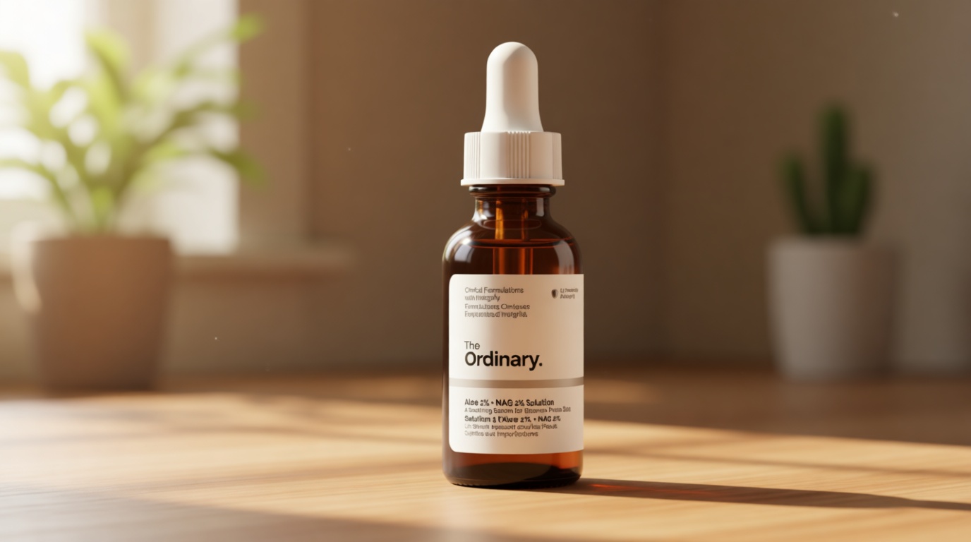 The Ordinary Aloe 2% + NAG 2% Solution, Soothes Skin and Targets Post-Acne Marks, 1 Fl Oz