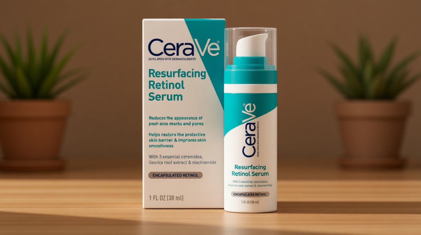 CeraVe Resurfacing Retinol Serum For Post Acne Marks, Formulated With Licorice Root Extract & Niacinamide, Brightening Serum & Pore Minimizer For Face, Post Acne Skin Barrier Repair, Non-Comedogenic