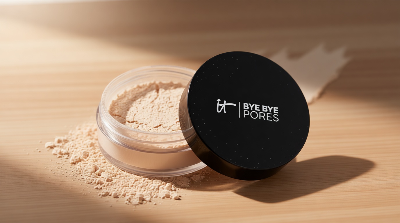 IT Cosmetics Bye Bye Pores – Poreless Finish Loose Setting Powder Makeup – Translucent Blurring Powder for All Skin Tones – Face Powder with Peptides, Silk, Collagen & Antioxidants – 0.23 oz