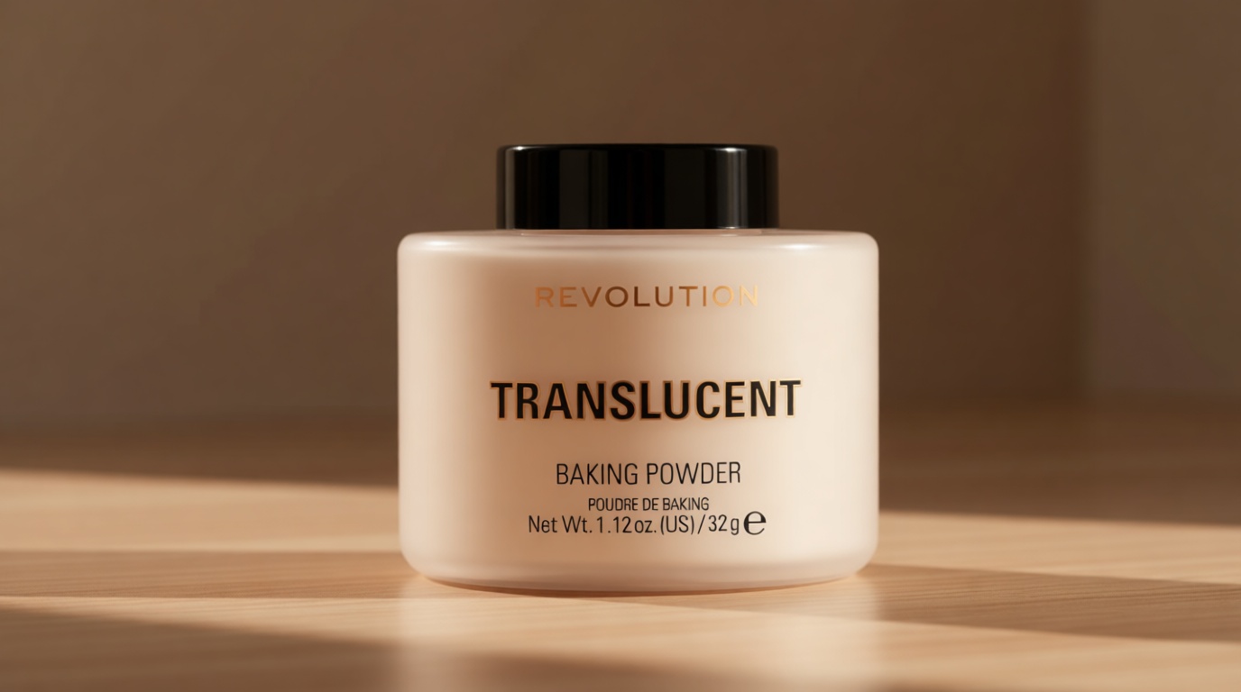 Revolution, Loose Baking Powder, Makeup Setting Powder, Long-Lasting Coverage, Mattifies & Reduces Shine, Translucent, 1.12 oz