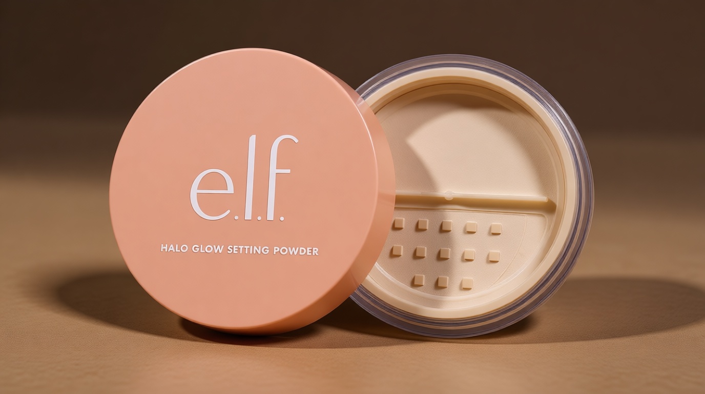 e.l.f. Halo Glow Soft Focus Setting Powder, Silky & Creates Soft Glow Without Shine, Smooths Pores & Lines, Vegan & Cruelty-Free, Light