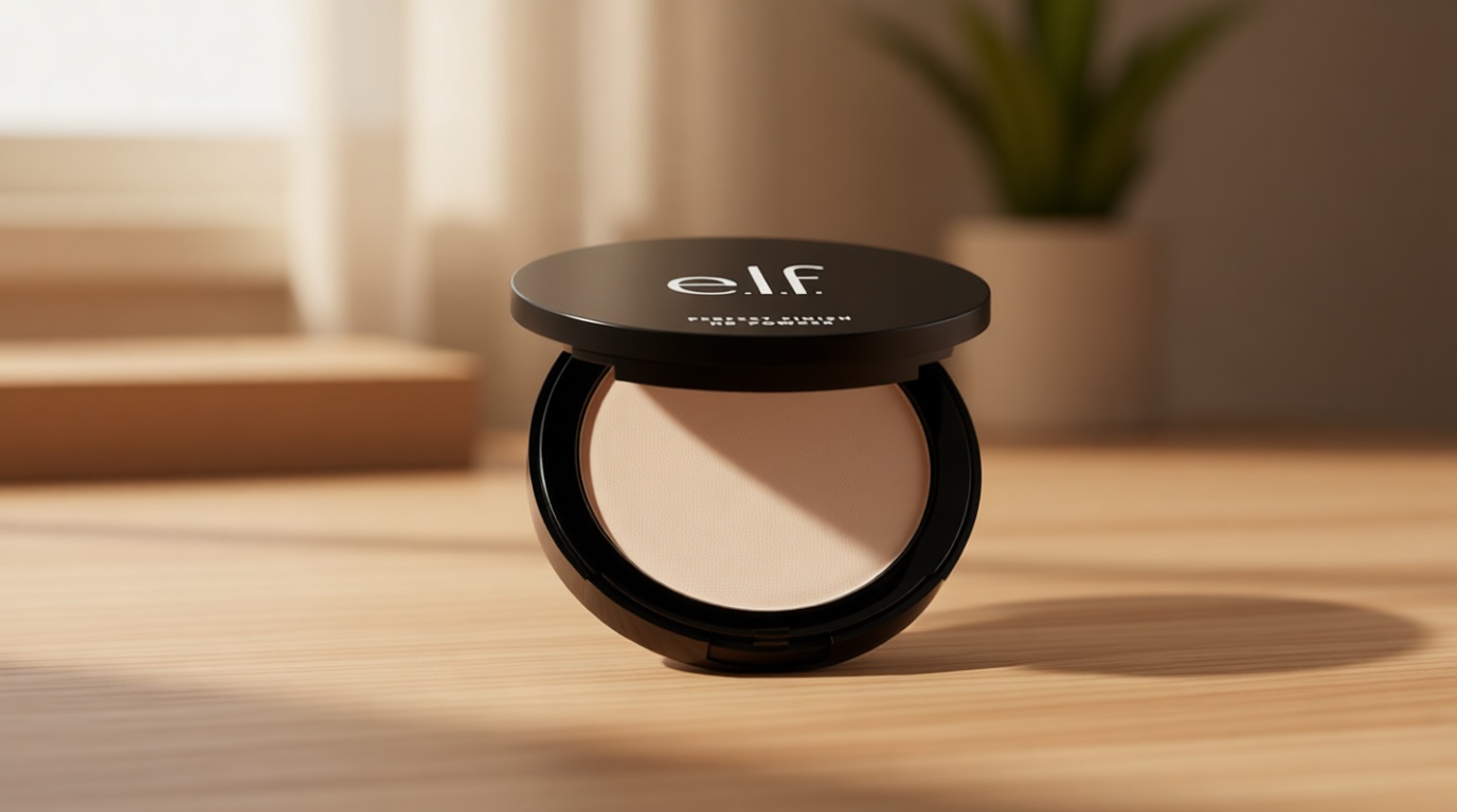 e.l.f. Perfect Finish HD Powder, Blurs Fine Lines & Imperfections, All Day Wear, Perfect for On The Go, 0.28 Oz