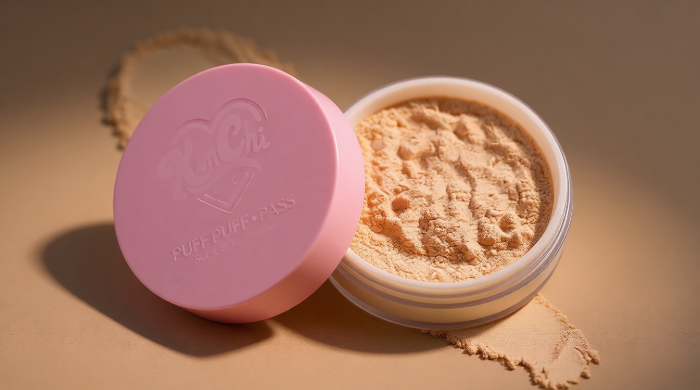 KimChiChic Beauty Puff Puff Pass Set and Bake Setting Powder for Makeup, Extra Fluffy Loose Face Powder Poof, Soft Natural Face Makeup for Uneven Skin Tone, 03 Translucent
