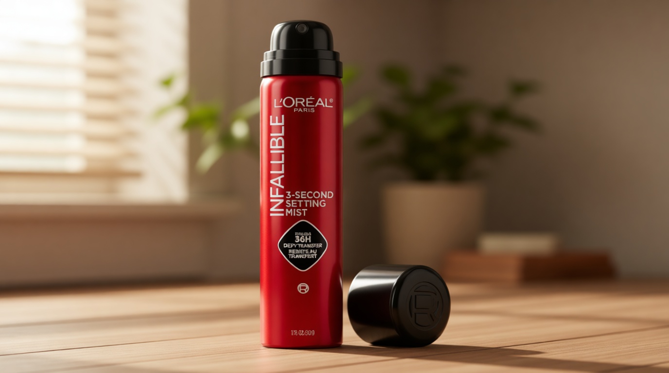 L'Oreal Paris Infallible 3-Second Setting Spray Mist, Microfine Mist for up to 36HR Wear, Clear, 1.76 oz