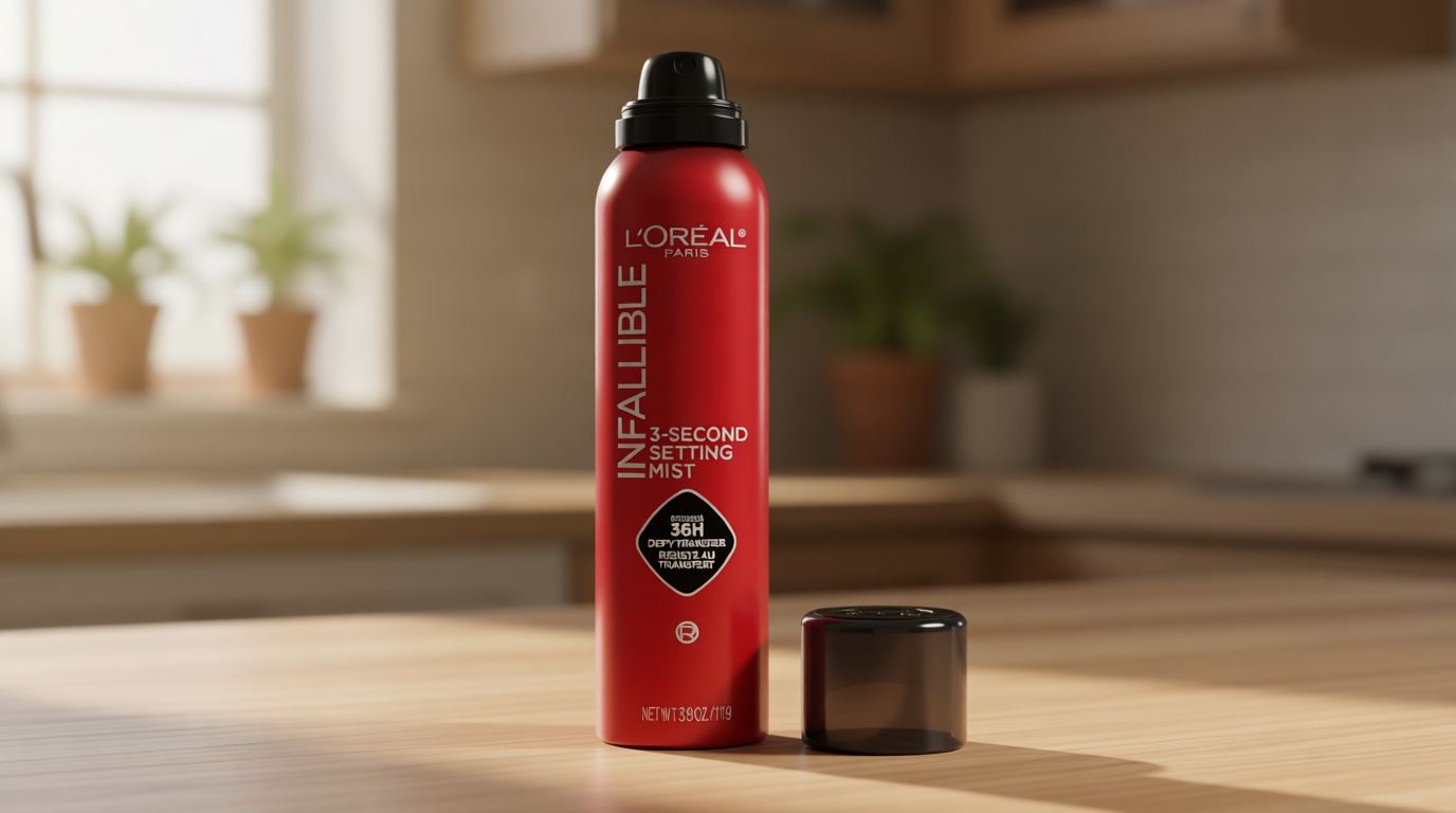 L'Oreal Paris Infallible XL 3-Second Setting Spray Mist, Microfine Mist for up to 36HR Wear, Clear, 3.9 Oz