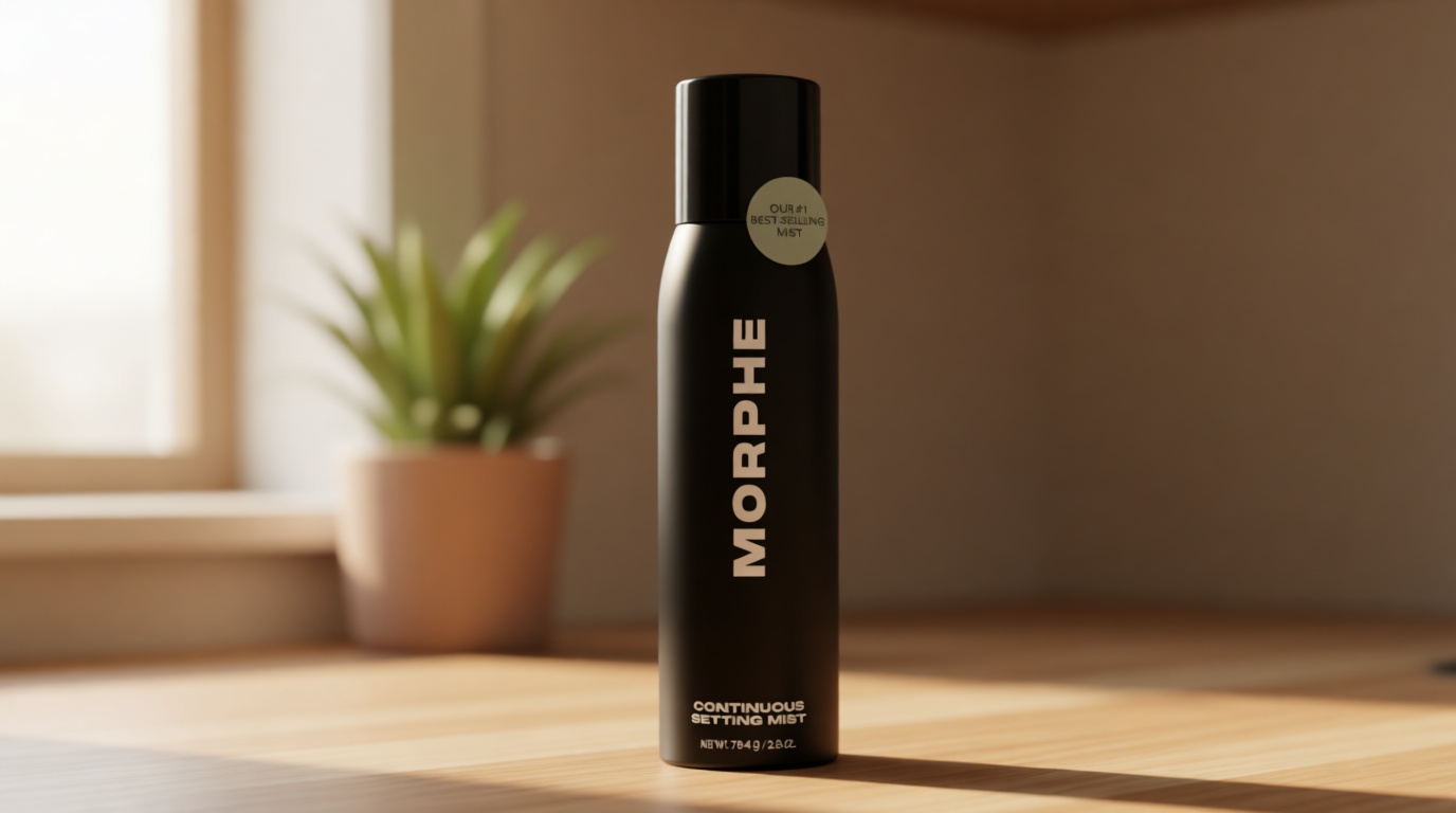 Morphe Continuous Setting Mist - Micro-Fine Makeup Setting Spray with a Natural Radiant Finish - Helps Makeup Resist Caking or Fading & Increases Wear of Foundation (2.8 fl oz)