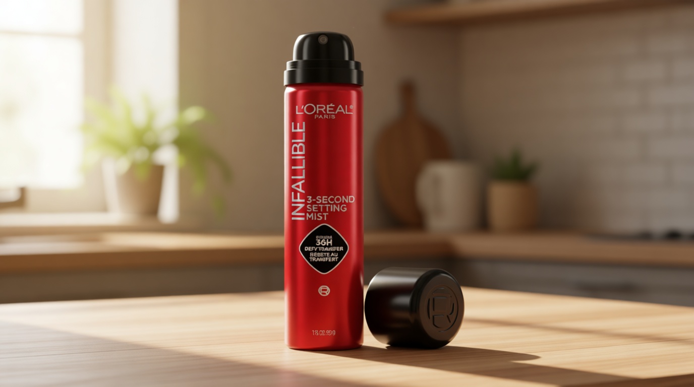 L'Oreal Paris Infallible 3-Second Setting Spray Mist, Microfine Mist for up to 36HR Wear, Clear, 1.76 oz