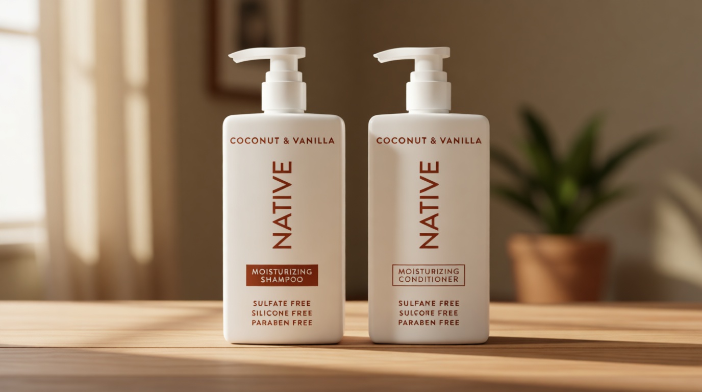 Native Coconut & Vanilla Shampoo and Conditioner Contain Naturally Derived Ingredients | All Hair Types, Color & Treated, Fine to Dry Damaged, Sulfate & Dye Free - 2-Pack