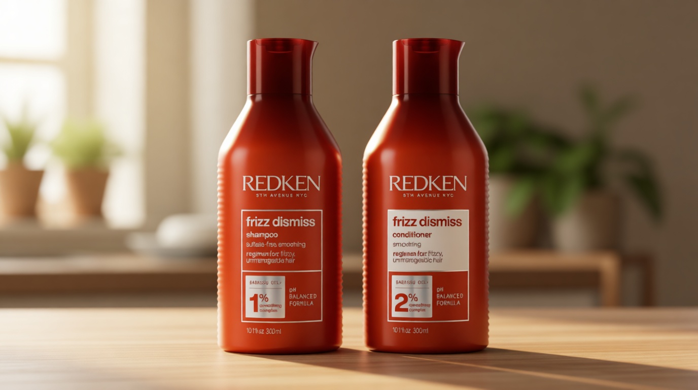 Redken Frizz Dismiss Shampoo & Conditioner Set For Frizzy Hair - Smooths Hair and Manages Frizz, Sulfate-Free Cradle to Cradle Certified