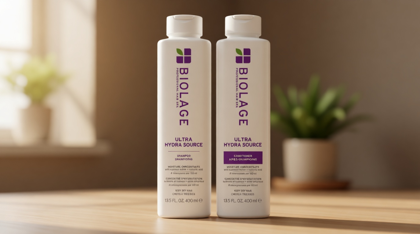 Biolage Ultra Hydra Source Shampoo & Conditioner Set - Renews Hair's Moisture and Deeply Conditions With Frizz Control and Added Shine, For Very Dry Hair, Silicone-Free & Vegan Cradle to Cradle Certified