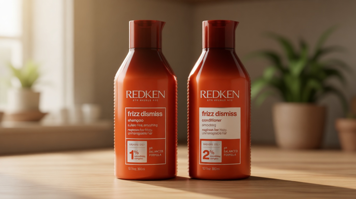 Redken Frizz Dismiss Shampoo & Conditioner Set For Frizzy Hair - Smooths Hair and Manages Frizz, Sulfate-Free Cradle to Cradle Certified