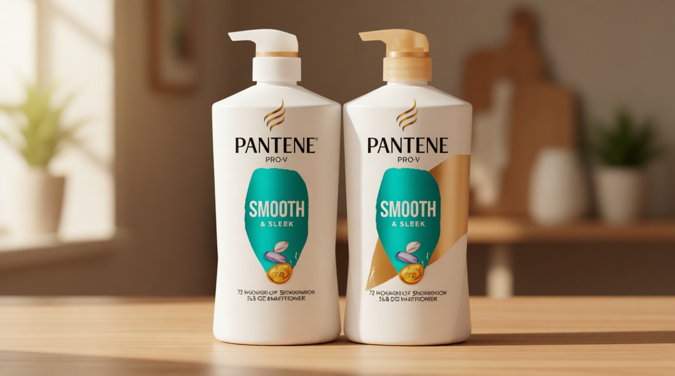 Pantene Shampoo & Conditioner Set, Smooth and Sleek - Frizz Control with Antioxidants, Nourishing for All Hair Types - Curly, Dry, Color-Treated, 52.8 Oz Total + Miracle Rescue Shot (0.5 Oz)