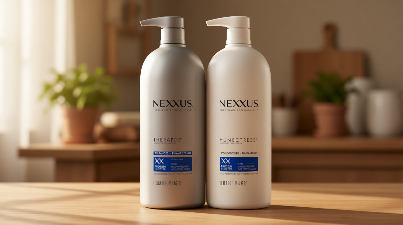 Nexxus Shampoo and Conditioner Therappe Humectress 2 Count for Dry Hair Silicone-Free, Moisturizing Caviar Complex and Elastin Protein for thicker and stronger hair 33.8 oz