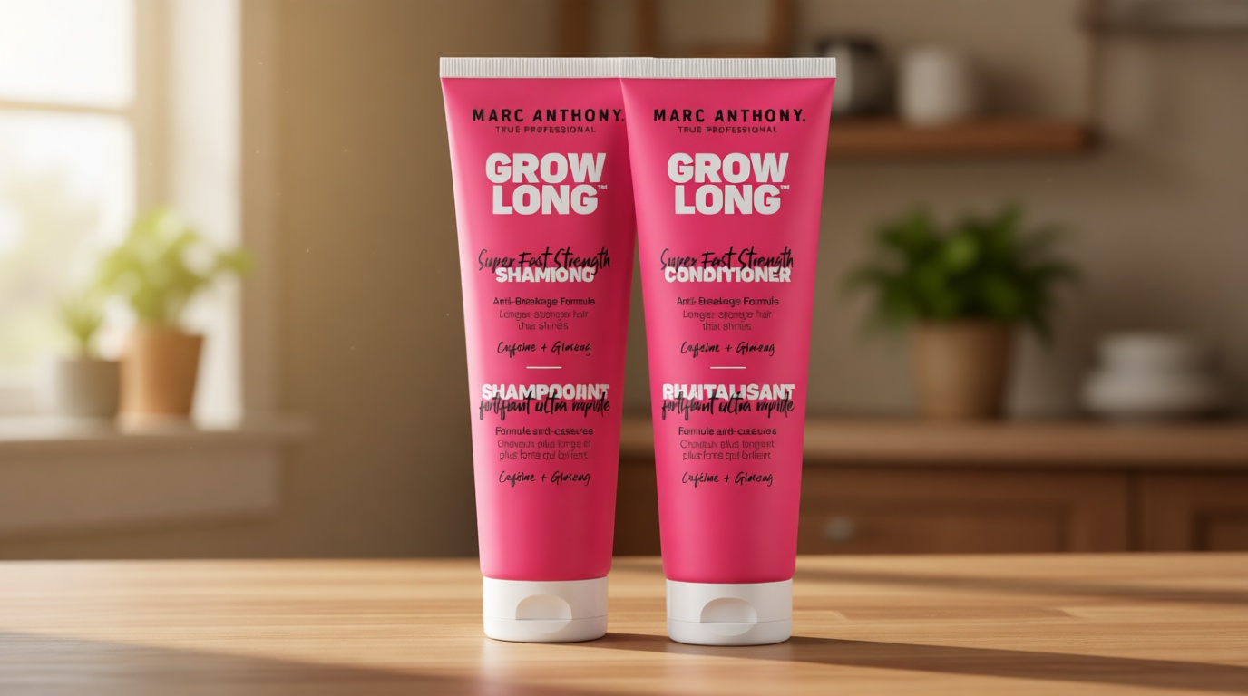 Marc Anthony Shampoo and Conditioner Gift Set, Grow Long Biotin - Anti-Frizz Deep Conditioner For Split Ends & Breakage - Vitamin E, Caffeine & Ginseng for Curly, Dry & Damaged Hair