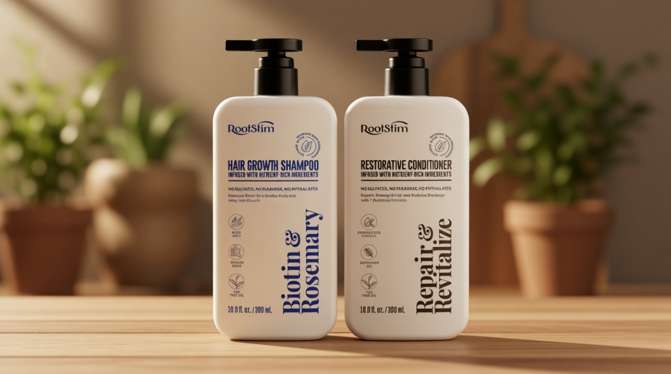Hair Growth Shampoo and Conditioner Set - Rosemary & Biotin Shampoo and Conditioner for Hair Thickening - Botanical Boost for a Healthy Scalp, Hair Growth and Strengthen