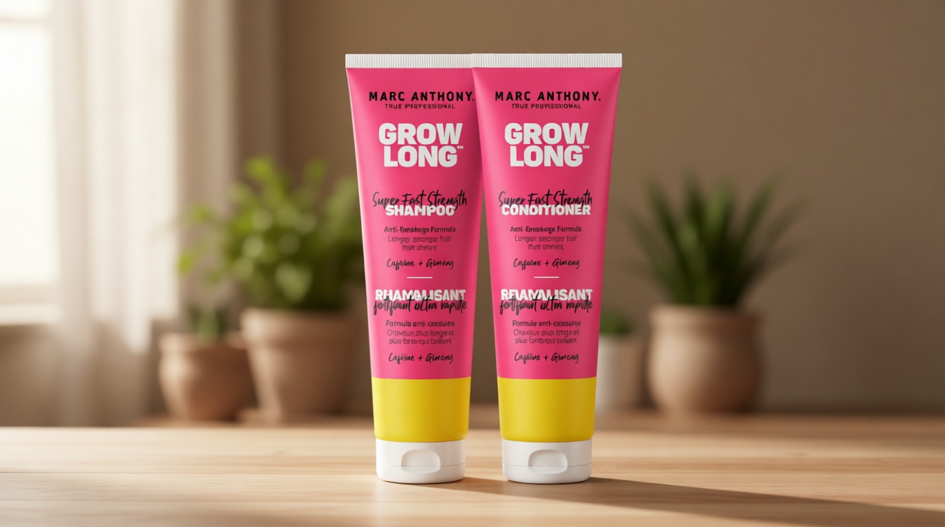 Marc Anthony Shampoo and Conditioner Gift Set, Grow Long Biotin - Anti-Frizz Deep Conditioner For Split Ends & Breakage - Vitamin E, Caffeine & Ginseng for Curly, Dry & Damaged Hair