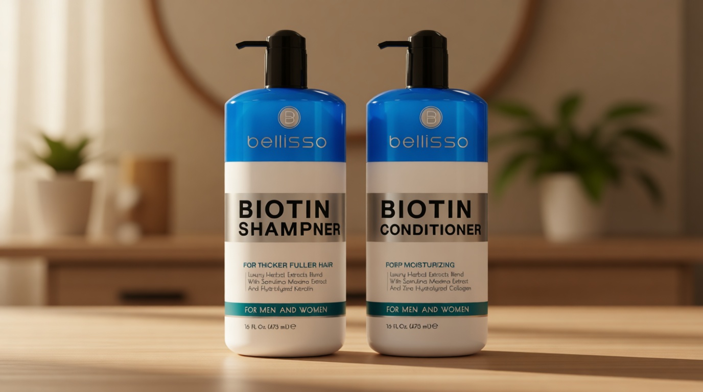 Biotin Shampoo and Conditioner Set - Sulfate and Paraben Free Treatment for Men and Women - Hair Thickening Volumizing Products to Help Boost Thinning Hair with Added Keratin