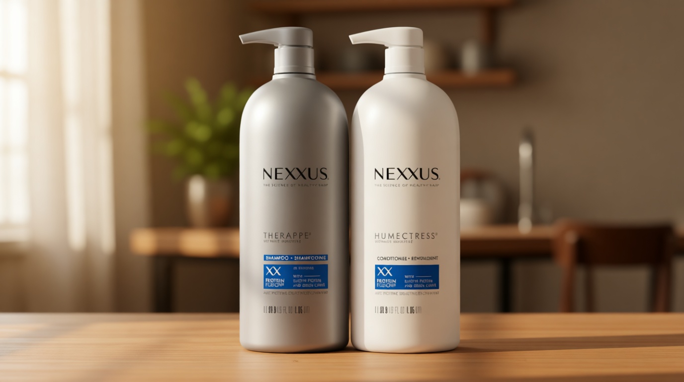 Nexxus Shampoo and Conditioner Therappe Humectress 2 Count for Dry Hair Silicone-Free, Moisturizing Caviar Complex and Elastin Protein for thicker and stronger hair 33.8 oz