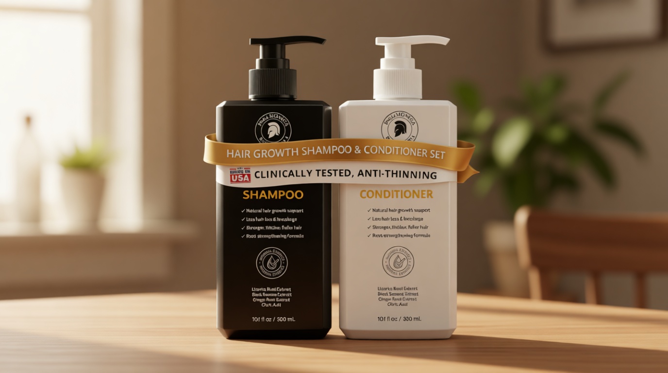 Hair Growth Shampoo and Conditioner Set: Sulfate Free Hair Growth Root Activator Thickening Shampoo for Hair Loss and Thinning Hair - Hair Loss RegrowthTreatments for Women Men