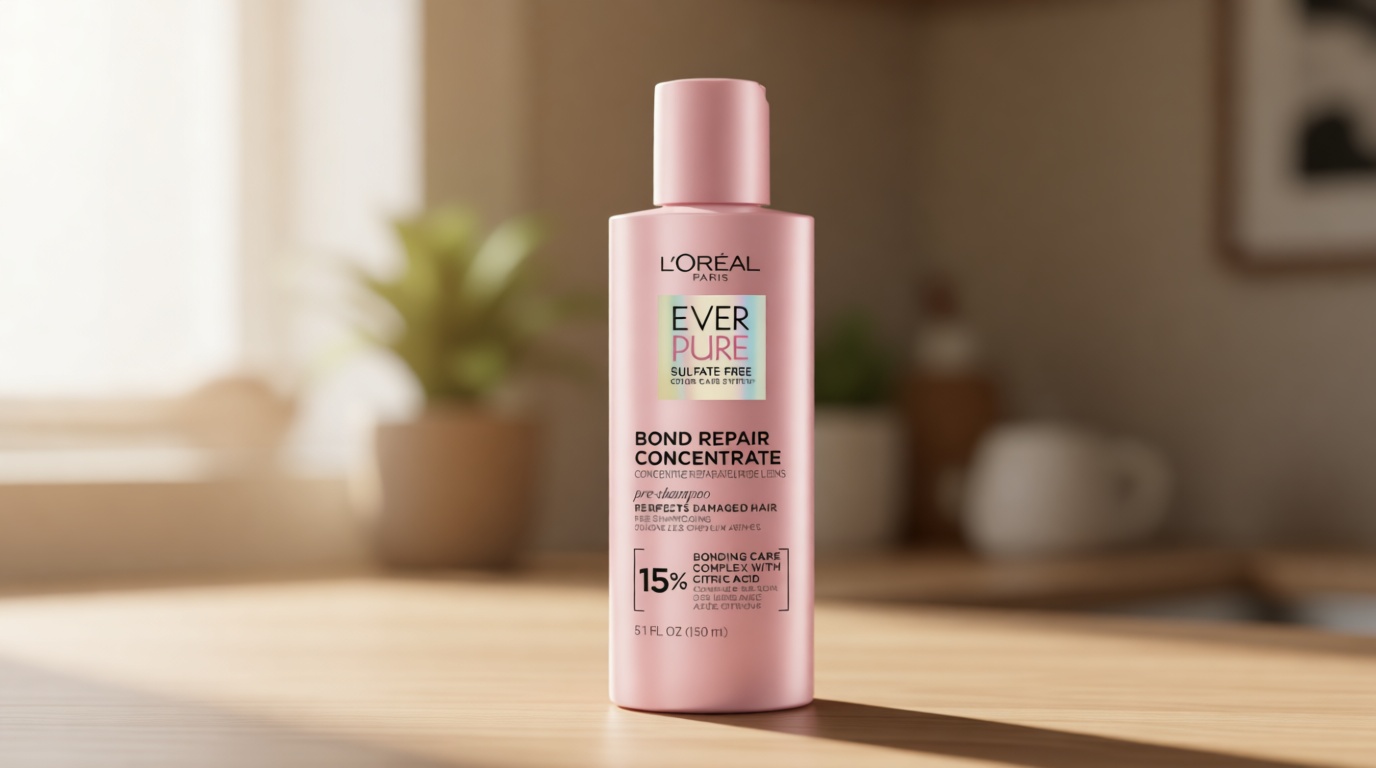 L'Oreal Paris Sulfate Free Bond Repair Pre Shampoo Treatment, Hair Repair for Colored, Bleached or Damaged Hair, EverPure, 5.1 Fl Oz (Packaging May Vary)