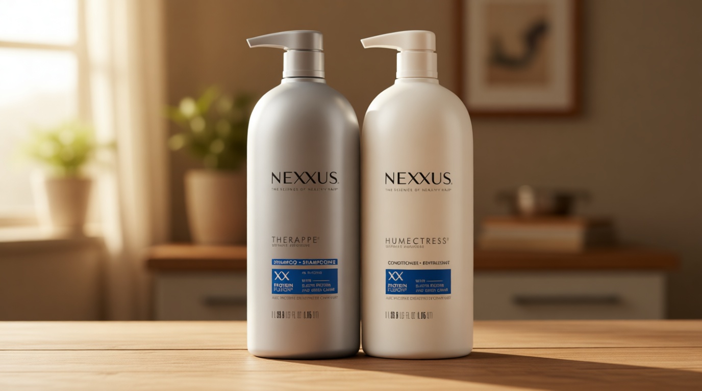 Nexxus Shampoo and Conditioner Therappe Humectress 2 Count for Dry Hair Silicone-Free, Moisturizing Caviar Complex and Elastin Protein for thicker and stronger hair 33.8 oz