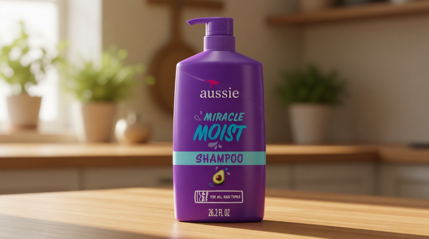 Aussie Miracle Moist Shampoo: Hydrating & Gentle Cleansing Treatment with Avocado & Jojoba Oil, 26.2 Fl Oz