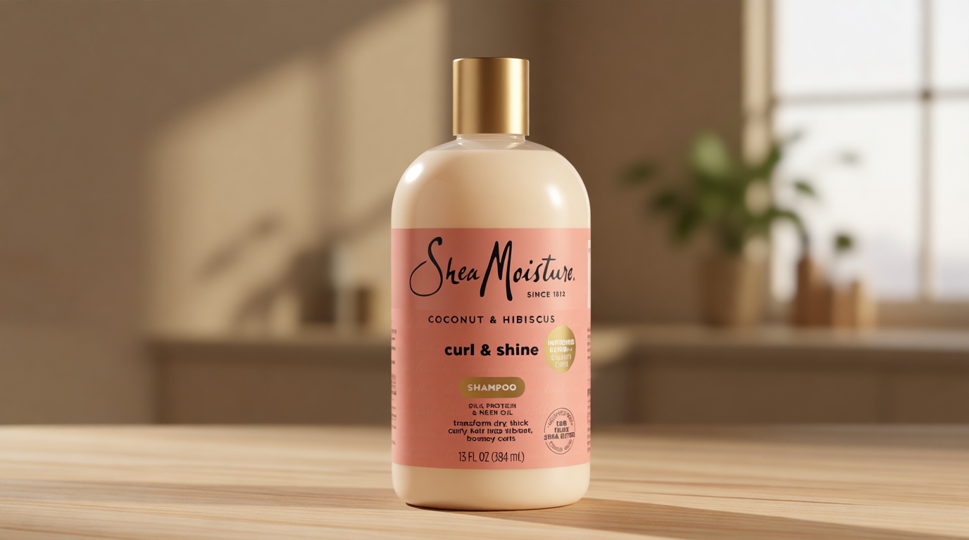 SheaMoisture Curl and Shine Coconut Shampoo Coconut & Hibiscus for Curly Hair Paraben Free Shampoo 13 oz