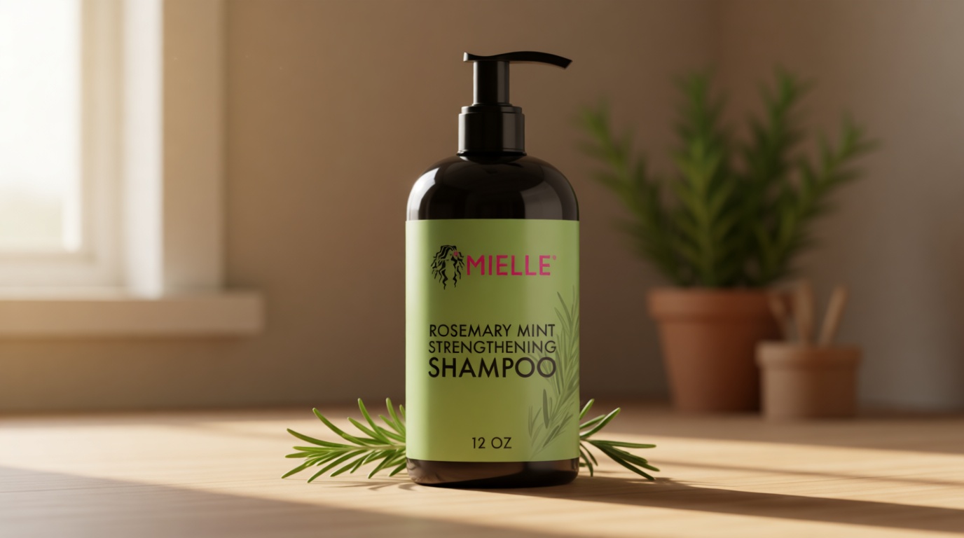 Mielle Organics Rosemary Mint Hair Strengthening Biotin Shampoo - Moisturizing Hair Shampoo for Women and Men to Gently Cleanse, Repair & Protect Strands (12 oz)