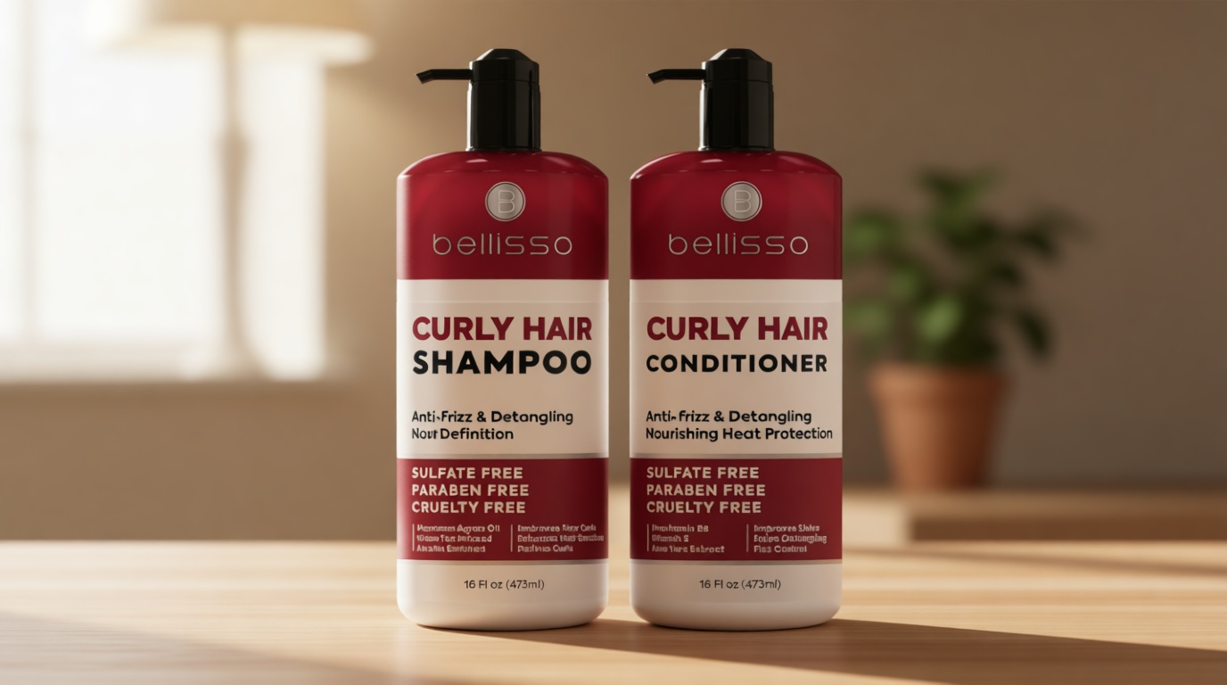 Curly Hair Shampoo and Conditioner Set - For Defining Wavy, Permed, Frizzy, Fine and Black Curls - Moisturizing, Sulfate Free Formula for Women and Men - Products are Safe for Color Treated Locks
