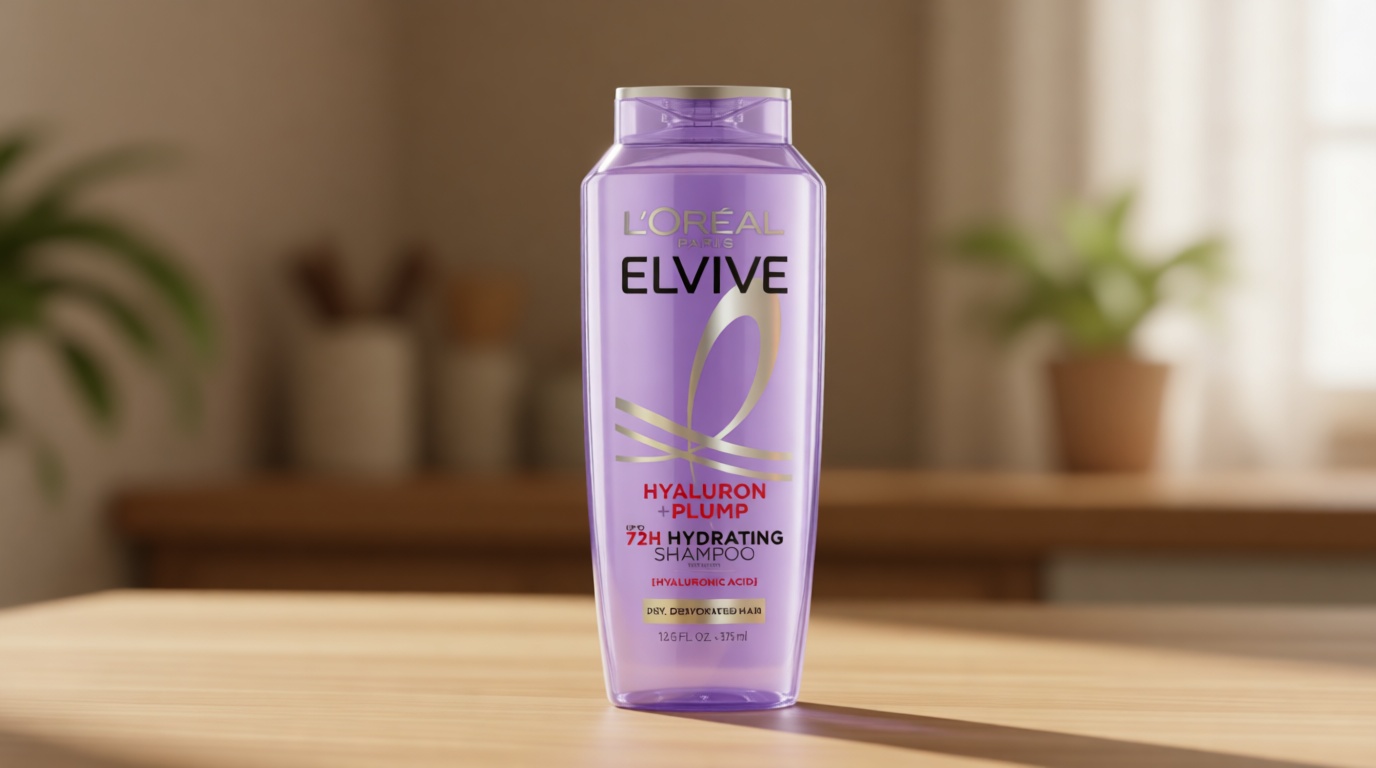 L'Oreal Paris Elvive Hyaluron Plump Hydrating Shampoo for Dehydrated, Dry Hair Infused with Hyaluronic Acid Care Complex, Paraben-Free, 12.6 Fl Oz