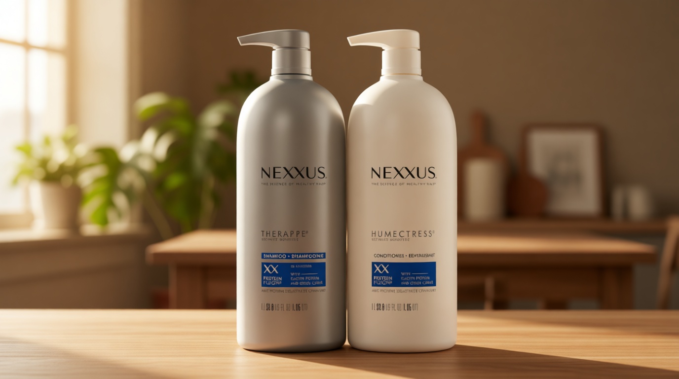 Nexxus Shampoo and Conditioner Therappe Humectress 2 Count for Dry Hair Silicone-Free, Moisturizing Caviar Complex and Elastin Protein for thicker and stronger hair 33.8 oz