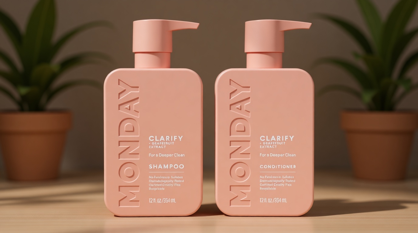 MONDAY HAIRCARE Clarify Shampoo and Conditioner Set 12 oz for Oily Hair Made with Grapefruit Extract, Coconut Oil, Shea Butter, Vitamin E and Pro-Vitamin B5