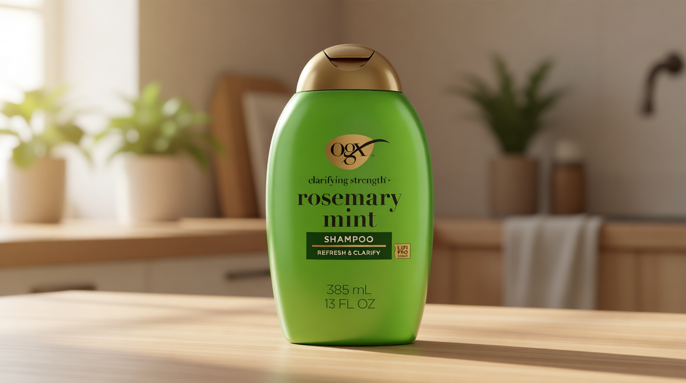 OGX Clarifying Strength + Rosemary Mint Shampoo, Clarifying Shampoo for Oily Hair Visibly Helps Remove Oil & Residue to Clear Away Buildup, Sulfate-Free Surfactants, 13 fl. oz