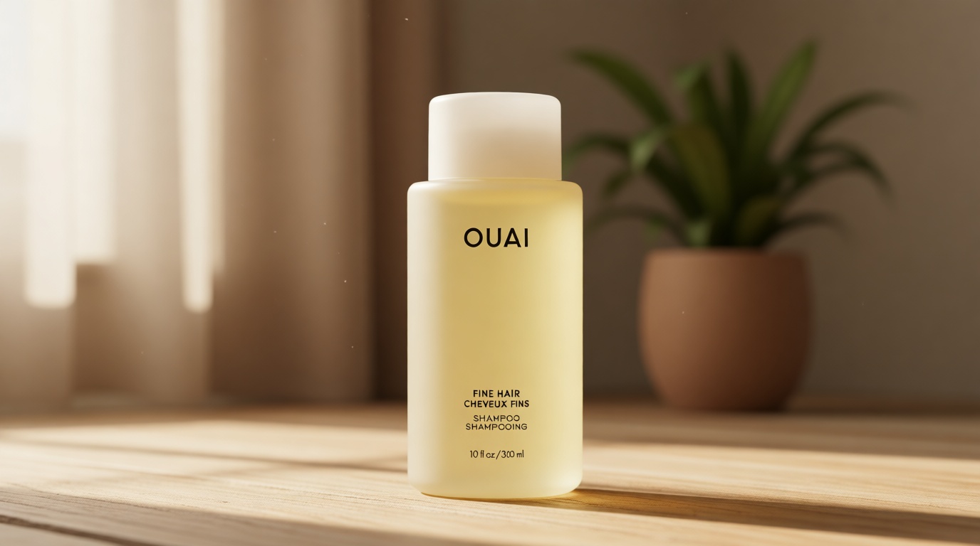 OUAI Fine Hair Shampoo - Biotin Thickening Shampoo for Flat, Thin Hair - Volumizing & Strengthening Keratin & Chia Seed Oil for Women & Men - Lightweight, Color-Safe, Sulfate Free, 10 Oz