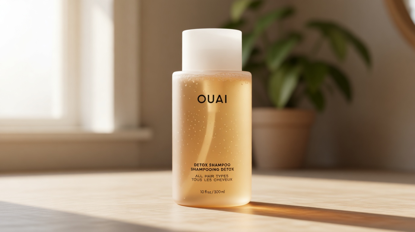 OUAI Detox Shampoo - Clarifying Shampoo for Build Up, Dirt, Oil, Product and Hard Water - Apple Cider Vinegar & Keratin for Clean, Refreshed Hair - Sulfate-Free Hair Care (10 oz)