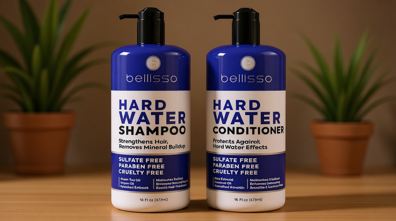 Hard Water Shampoo and Conditioner Set - Sulfate Free Hair Care Products for Women and Men - Moisturizing Treatment with Chelating Properties for a Deep Clean - Remover for Cleansing Mineral Build Up