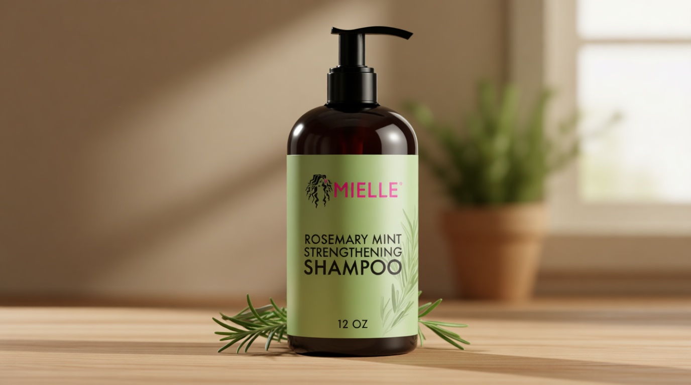 Mielle Organics Rosemary Mint Hair Strengthening Biotin Shampoo - Moisturizing Hair Shampoo for Women and Men to Gently Cleanse, Repair & Protect Strands (12 oz)