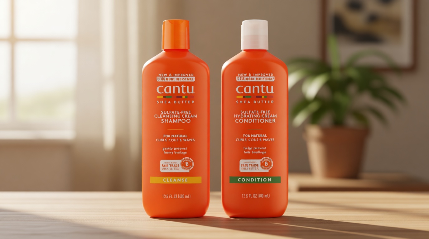Cantu Shampoo & Conditioner with Shea Butter for Natural Hair, 13.5 fl oz (Pack of 2)