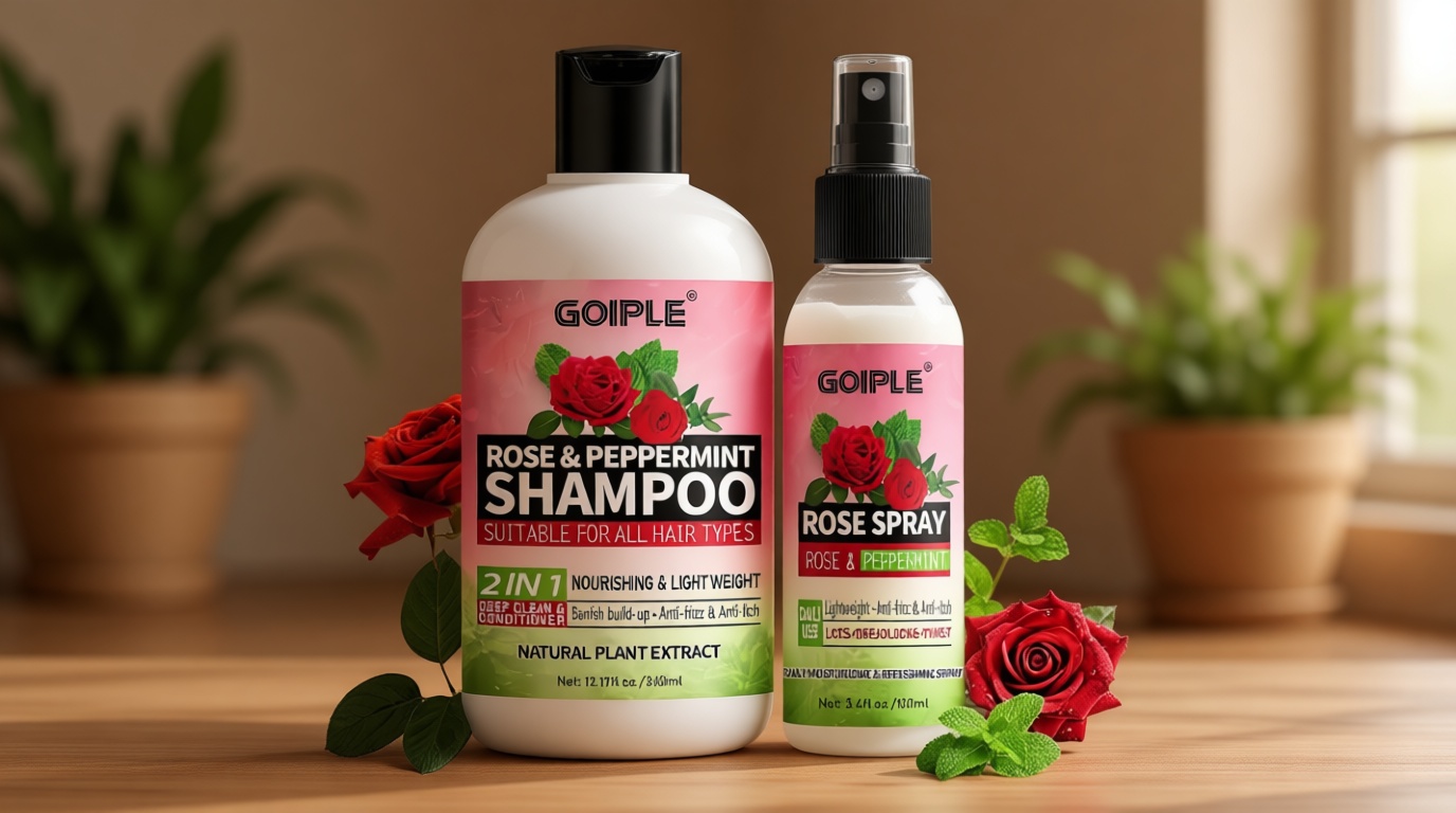 2-in-1 Shampoo & Conditioner for All Types of Dreadlocks and Hairstyles Shine & Lightweight - Rose Water for Hair Loc Spray Moisturizing Refreshing for, Dreads, Locks- Rose Water Shampoo & Spray Set