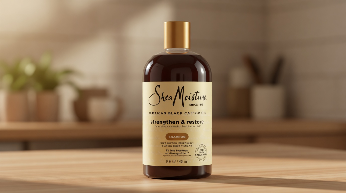 SheaMoisture Strengthen and Restore Shampoo Pure Jamaican Black Castor Oil for Damaged Hair To Cleanse and Nourish Hair 13 fl oz