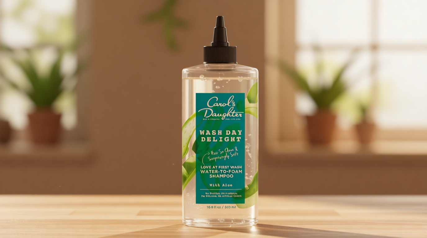 Carol’s Daughter Wash Day Delight Love at First To Foam Sulfate Free Shampoo with Aloe and Micellar Water, Paraben and Silicone Free, Micellar Shampoo for Kinky, Curly Hair, 16.9 fl oz