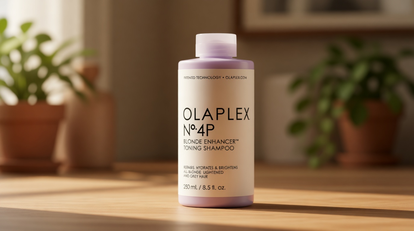 Olaplex Nº.4P Blonde Enhancer Purple Toning Shampoo: Neutralizes Brassiness & Strengthen | Repairs Damages & Hydrates Hair | For Coily, Curly, Straight, and Wavy