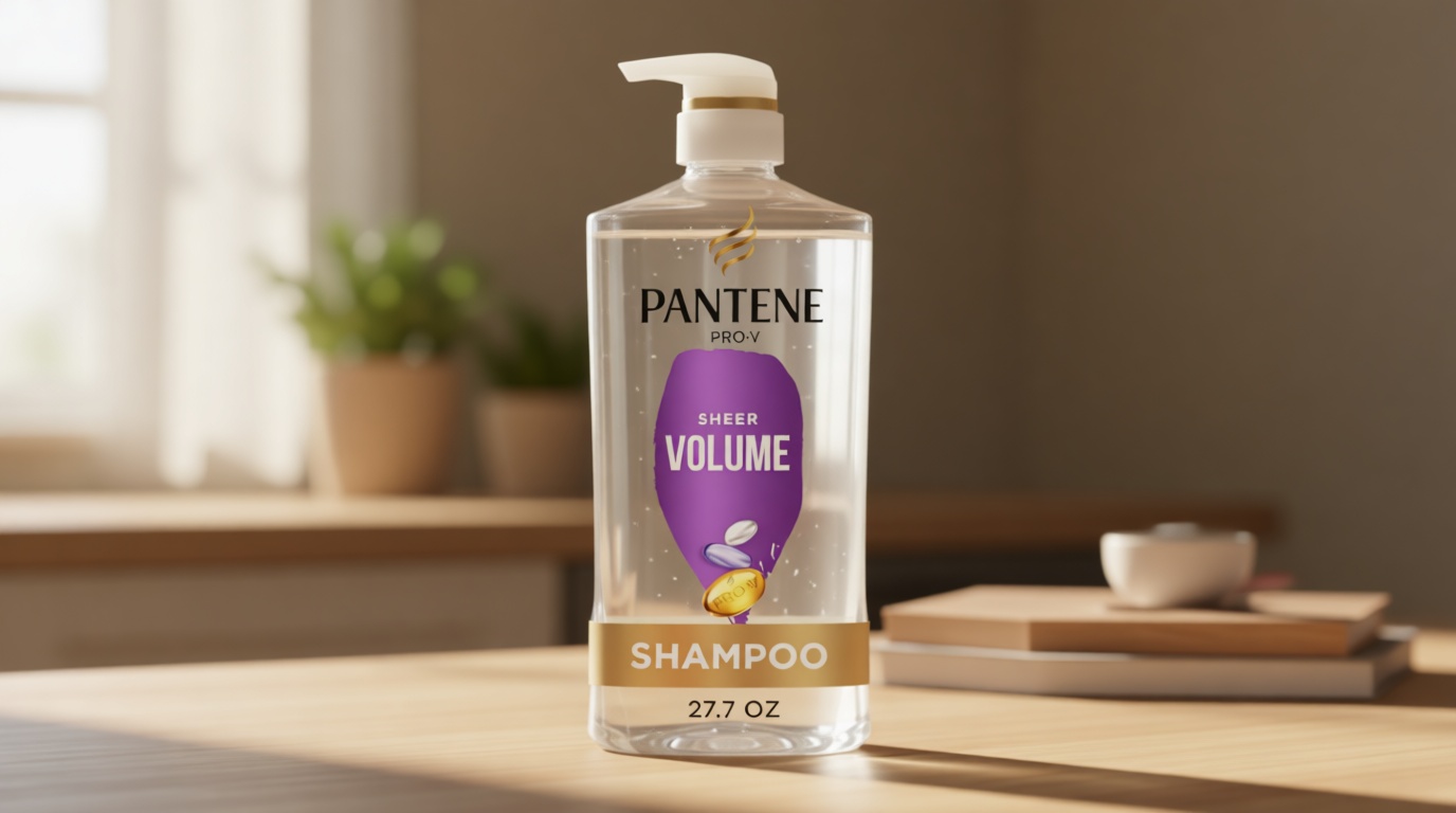Pantene Shampoo, Sheer Volume - 72-Hour Fullness, Lightweight Nourishment with Pro-Vitamin B5 + Antioxidants, Fine, Thin, Color-Treated Hair, Paraben Free, Remove Build Up for Body & Shine, 27.7 Fl Oz