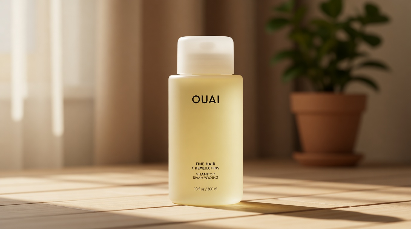 OUAI Fine Hair Shampoo - Biotin Thickening Shampoo for Flat, Thin Hair - Volumizing & Strengthening Keratin & Chia Seed Oil for Women & Men - Lightweight, Color-Safe, Sulfate Free, 10 Oz