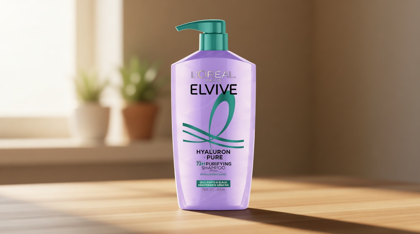L'Oreal Paris Elvive Hyaluron + Pure 72H Purifying Shampoo for Oily Hair, Clarifying Shampoo with Salicylic Acid and Hyaluronic Acid, 28 Fl Oz