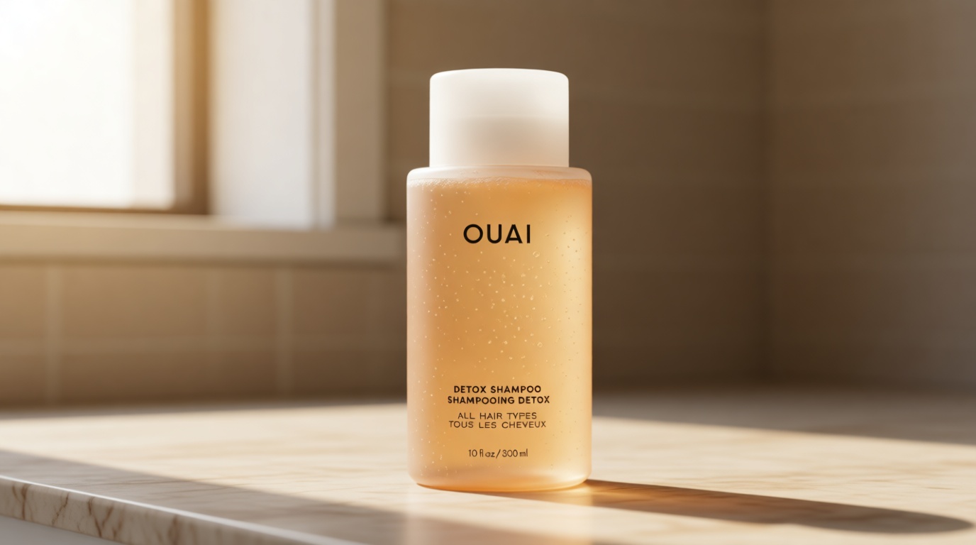 OUAI Detox Shampoo - Clarifying Shampoo for Build Up, Dirt, Oil, Product and Hard Water - Apple Cider Vinegar & Keratin for Clean, Refreshed Hair - Sulfate-Free Hair Care (10 oz)