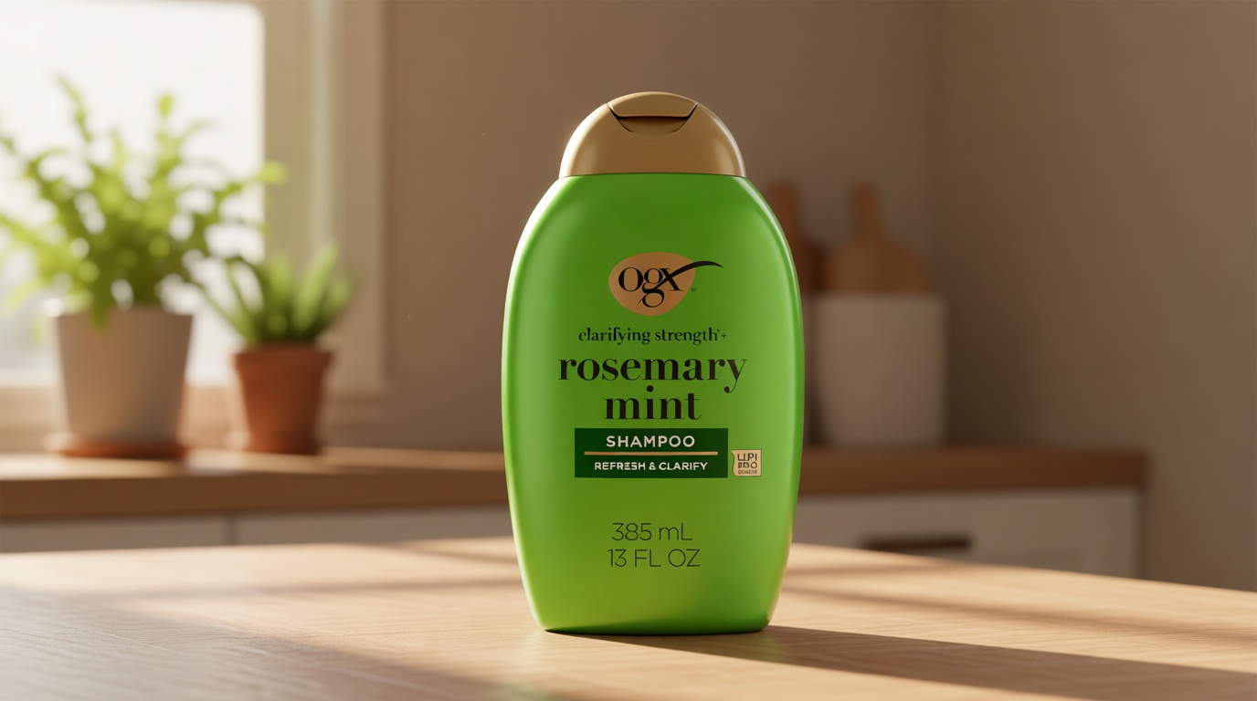 OGX Clarifying Strength + Rosemary Mint Shampoo, Clarifying Shampoo for Oily Hair Visibly Helps Remove Oil & Residue to Clear Away Buildup, Sulfate-Free Surfactants, 13 fl. oz