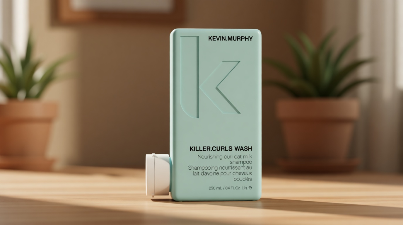 KEVIN.MURPHY KILLER.CURLS WASH - Curly Hair Shampoo - For Natural & Permed Curl Care - With Oat Milk & Soybean Oil - Color Safe & Vegan - 250 mL / 8.4 fl oz